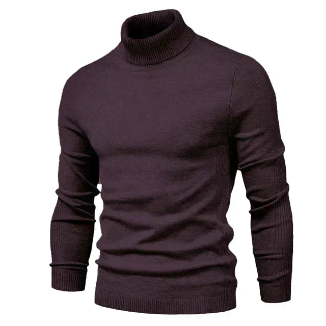 Mens Turtleneck Sweater with Soft Knit Blend and Relaxed Casual Fit, Machine Washable