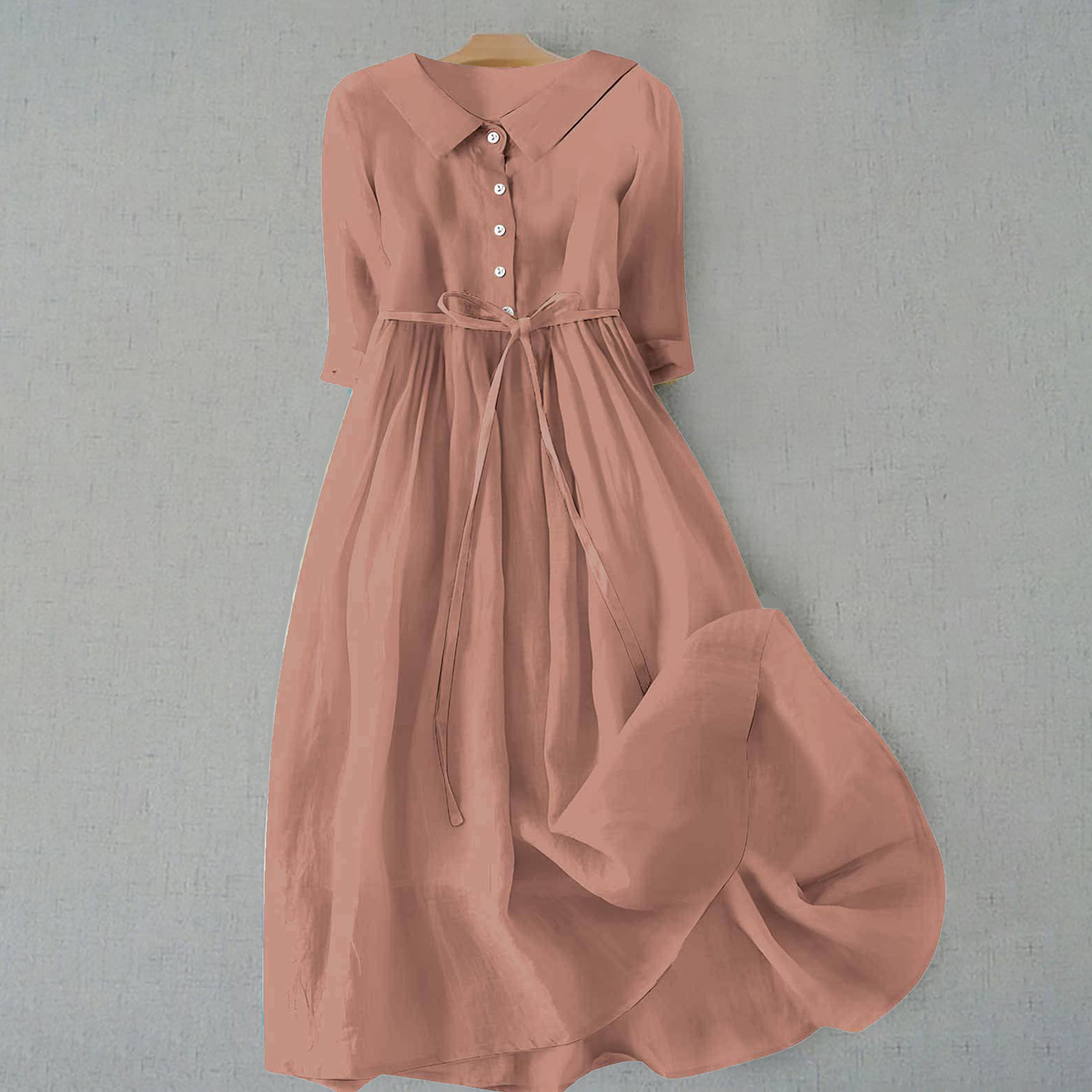 Womens Breathable Casual Dress with Relaxed Fit and Minimalist Design
