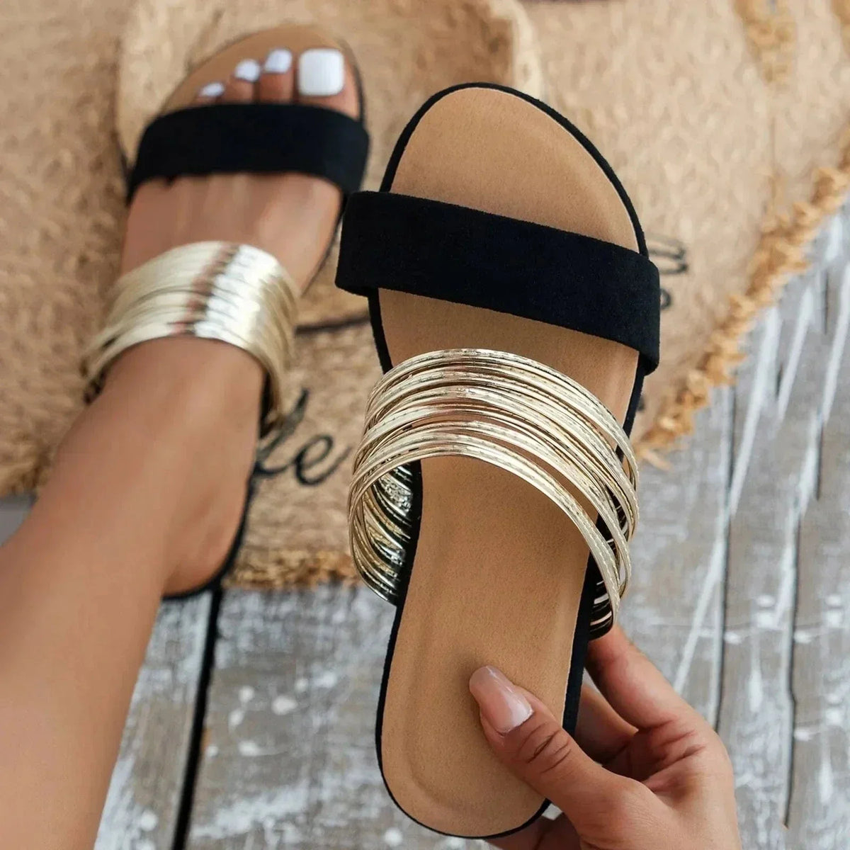 Orthopedic Sandals with Arch Support and Lightweight Cushioning, Slip-On Design