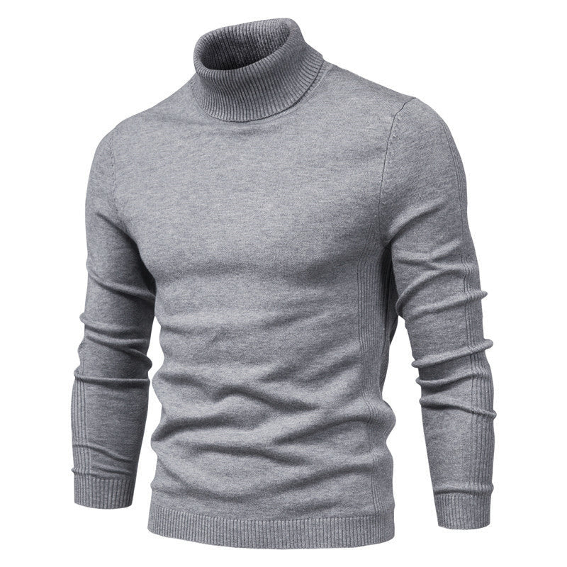 Mens Turtleneck Sweater with Soft Knit Blend and Relaxed Casual Fit, Machine Washable