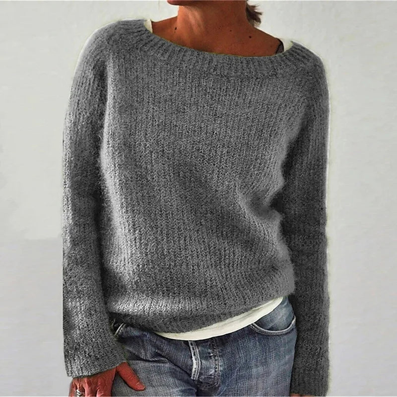 Womens Knit Pullover with Relaxed Fit and Breathable Soft Fabric, Machine Washable