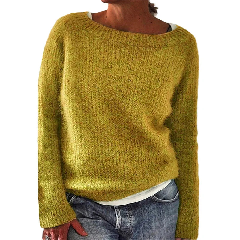 Womens Knit Pullover with Relaxed Fit and Breathable Soft Fabric, Machine Washable
