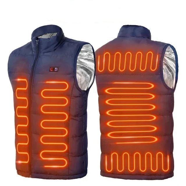 Heated Vest with 9 Carbon Zones and 3-Level Temperature Control for Winter Outdoor Activities