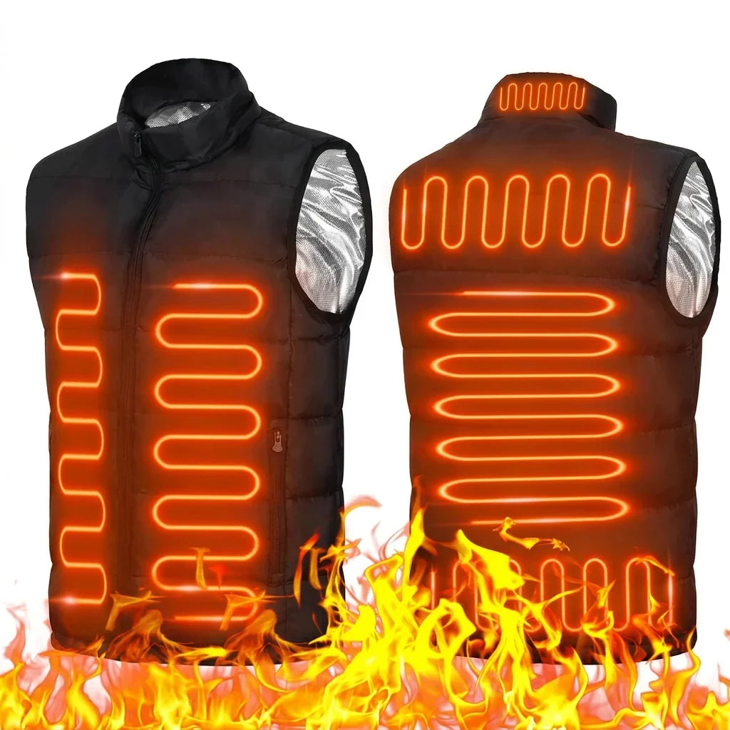 Heated Vest with 9 Carbon Zones and 3-Level Temperature Control for Winter Outdoor Activities