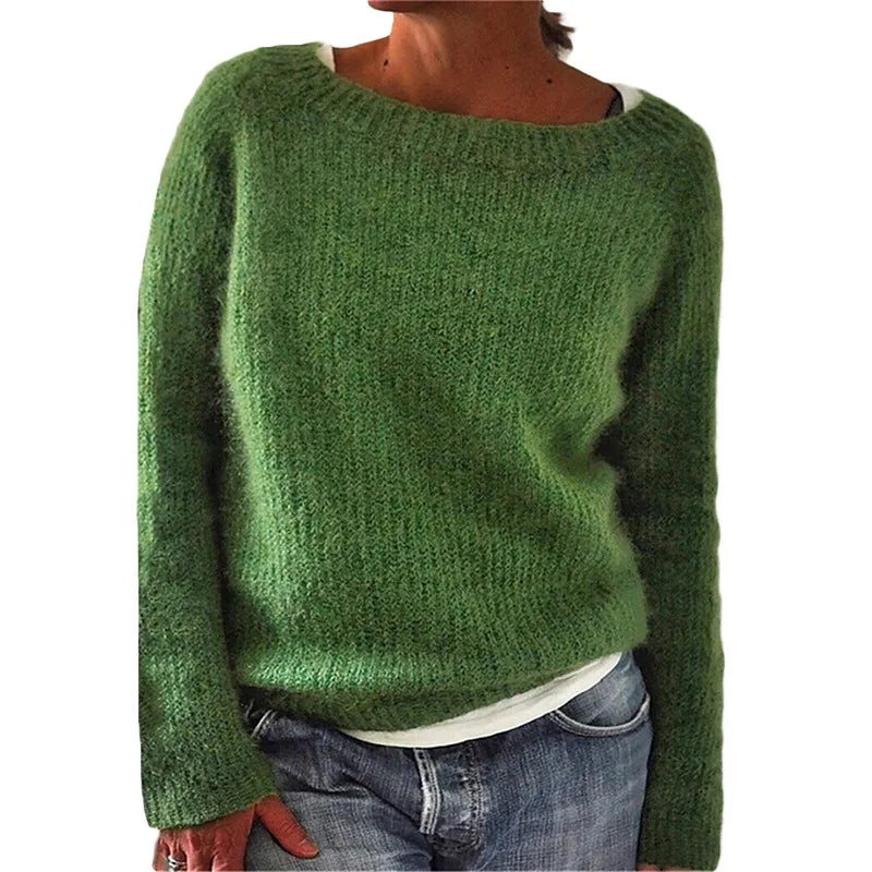Womens Knit Pullover with Relaxed Fit and Breathable Soft Fabric, Machine Washable