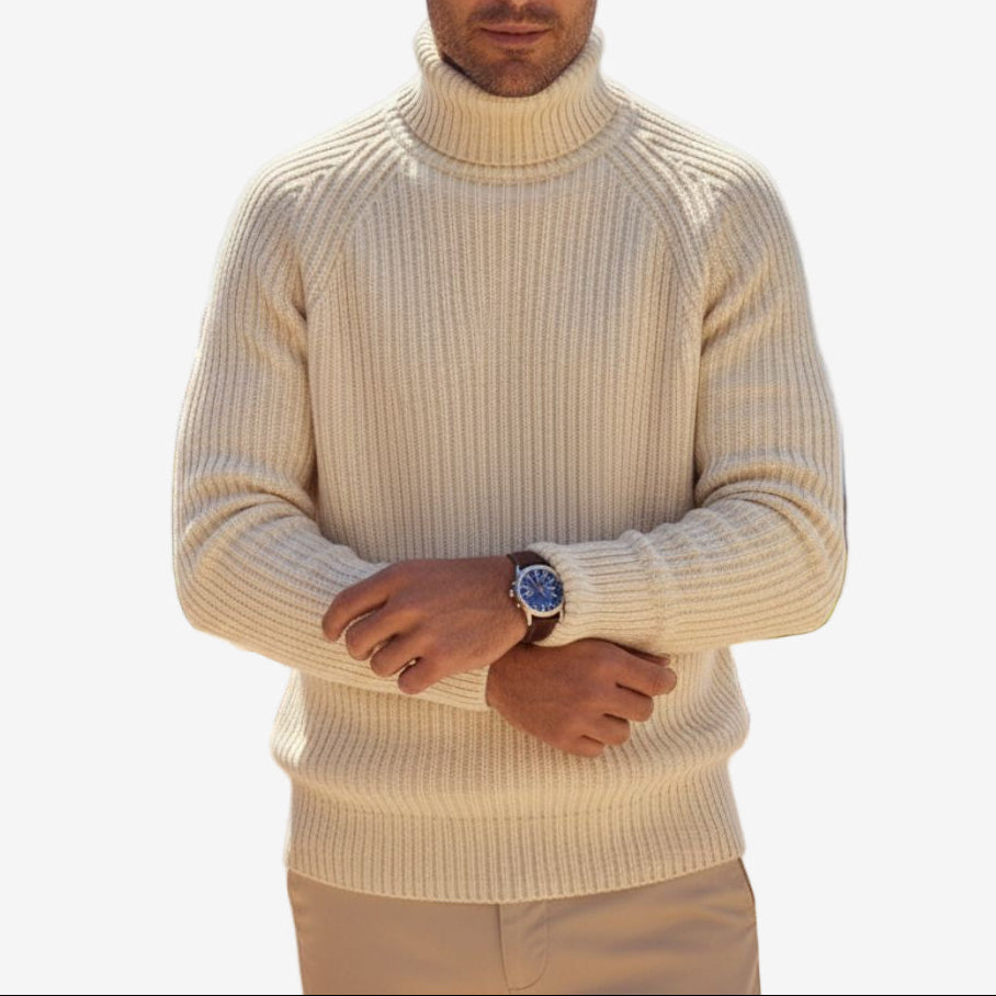 The Dundee Men's Chunky Wool Turtleneck Warm Sweater-Men Winter Sewaters