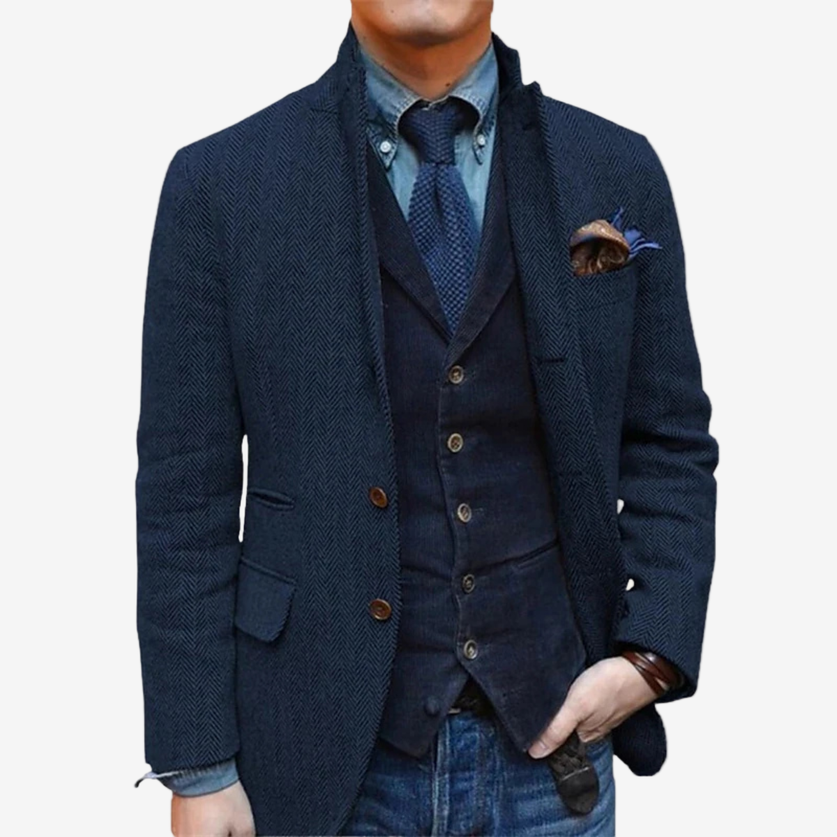 The Thurlestone Men’s Wool Single Breasted Tweed Blazer Jacket-Jacket