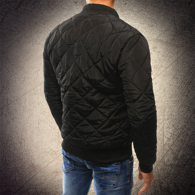 Mens Quilted Bomber Jacket with Lightweight Insulation and Multiple Secure Pockets, Regular Fit