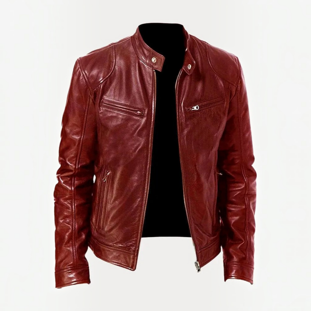 Mens Zip-Up Jacket with Tailored Fit and Two Front Pockets, Midweight Fabric Blend