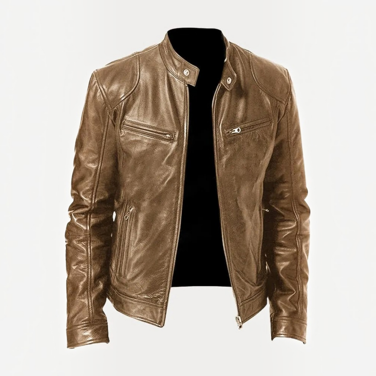 Mens Zip-Up Jacket with Tailored Fit and Two Front Pockets, Midweight Fabric Blend