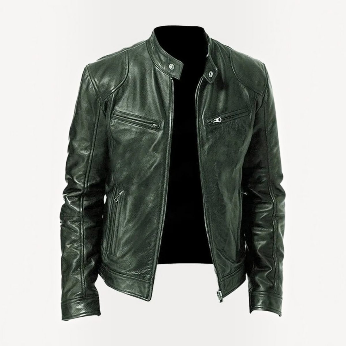 Mens Zip-Up Jacket with Tailored Fit and Two Front Pockets, Midweight Fabric Blend