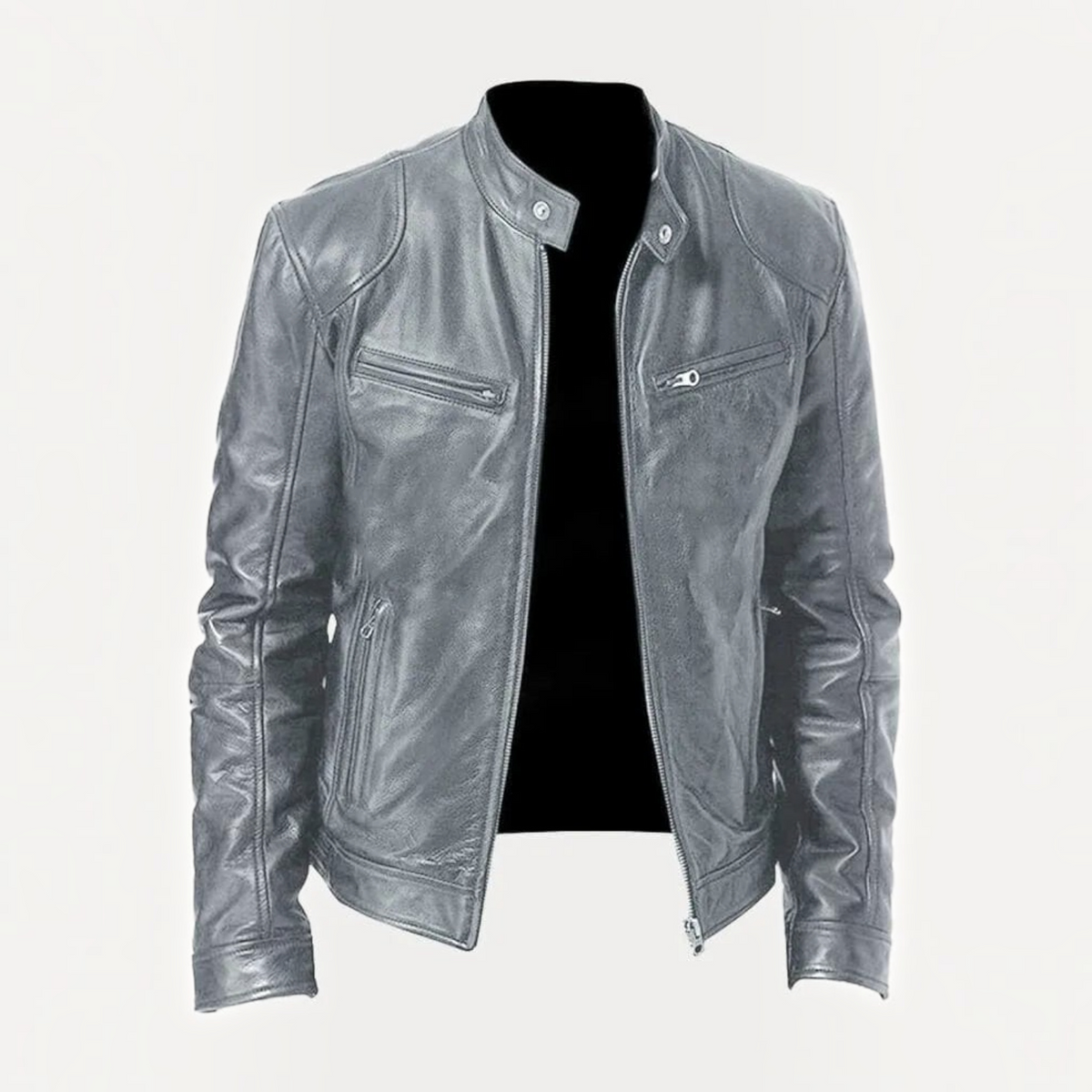 Mens Zip-Up Jacket with Tailored Fit and Two Front Pockets, Midweight Fabric Blend