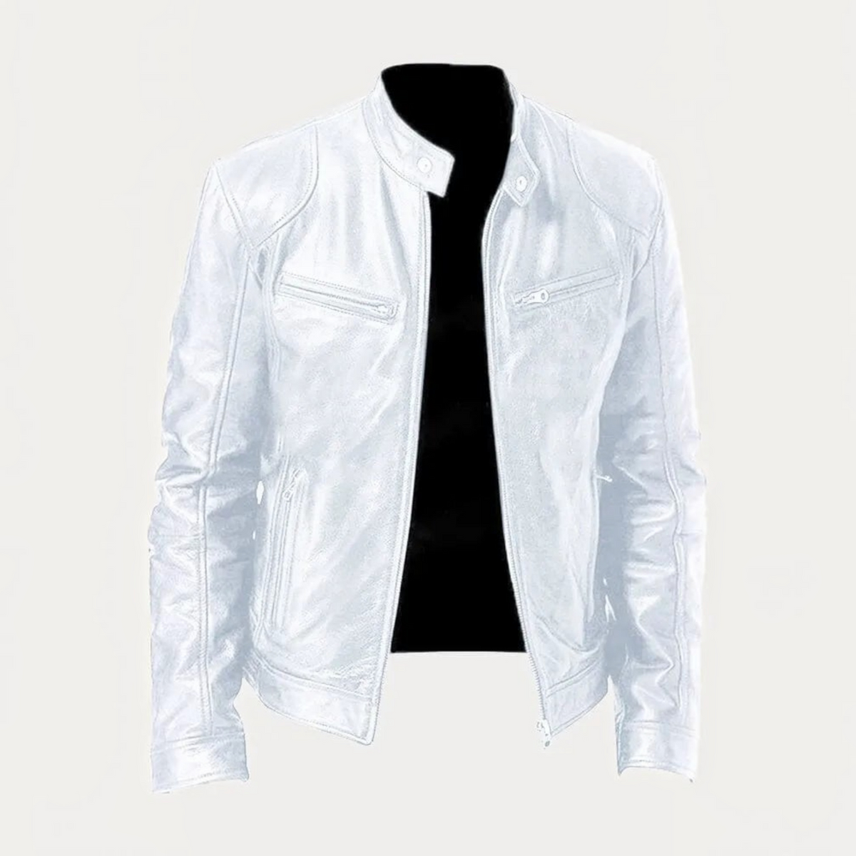 Mens Zip-Up Jacket with Tailored Fit and Two Front Pockets, Midweight Fabric Blend