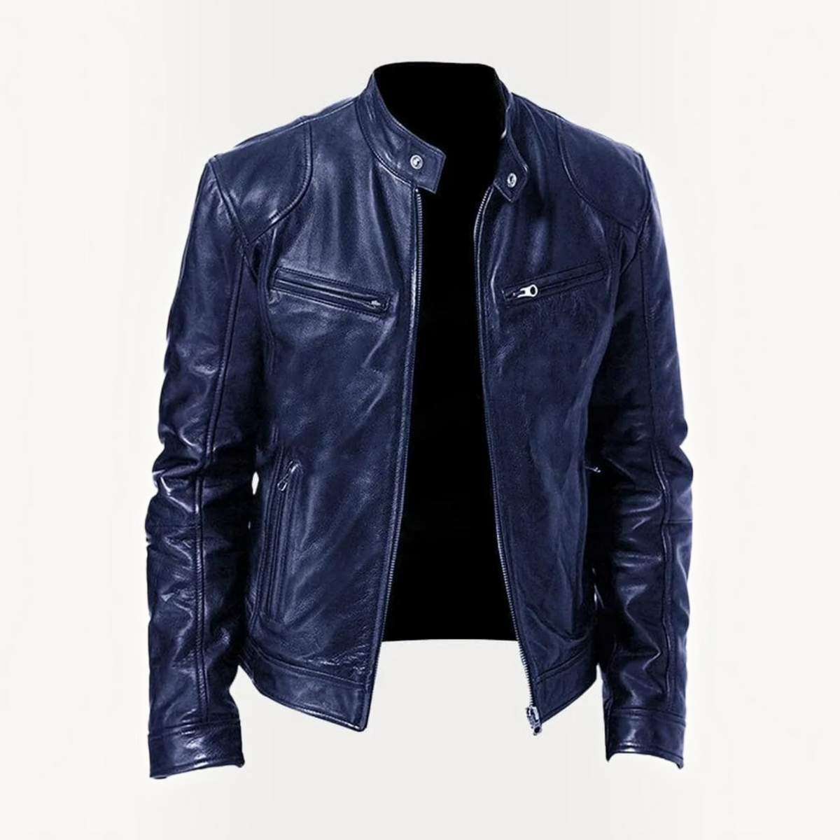 Mens Zip-Up Jacket with Tailored Fit and Two Front Pockets, Midweight Fabric Blend
