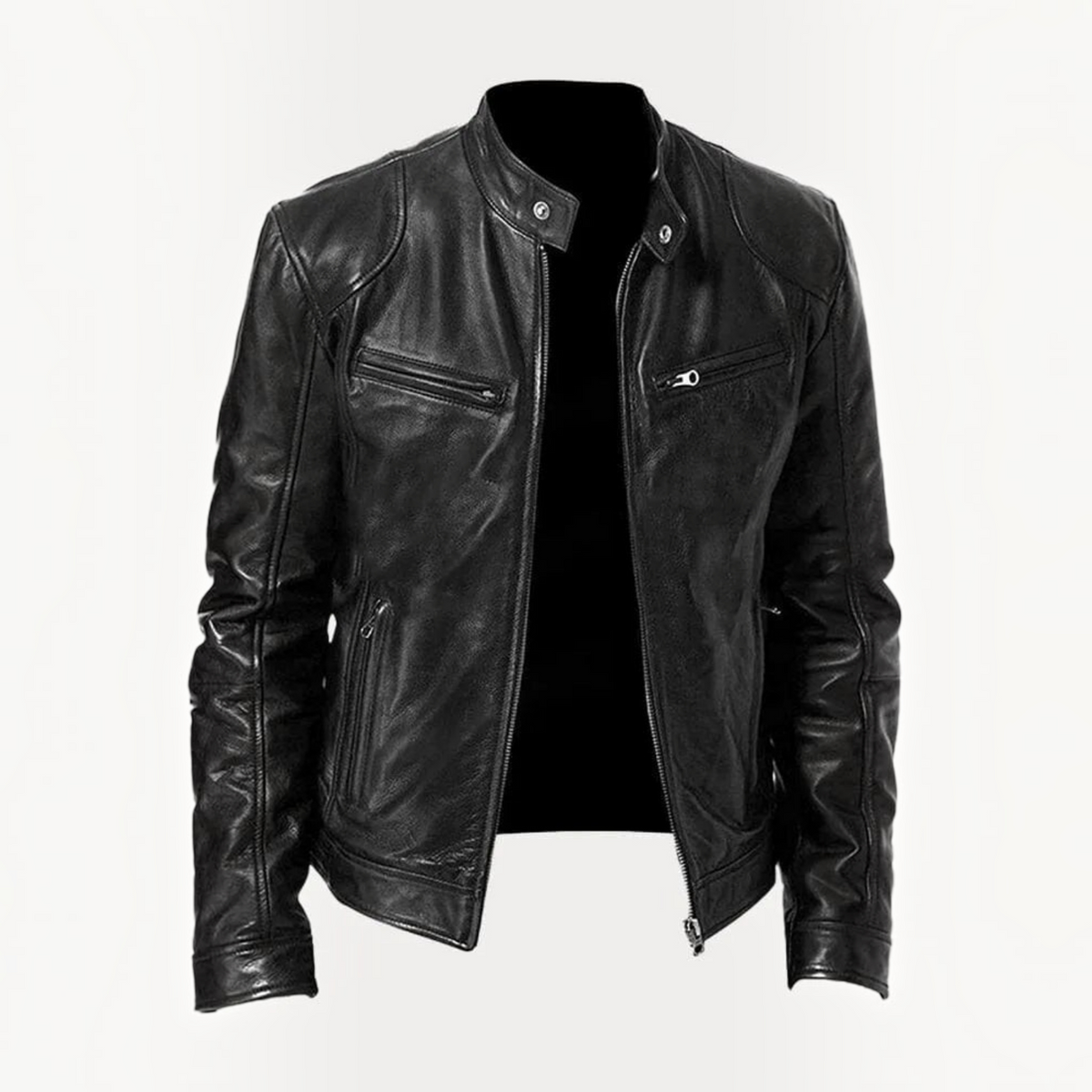 Mens Zip-Up Jacket with Tailored Fit and Two Front Pockets, Midweight Fabric Blend