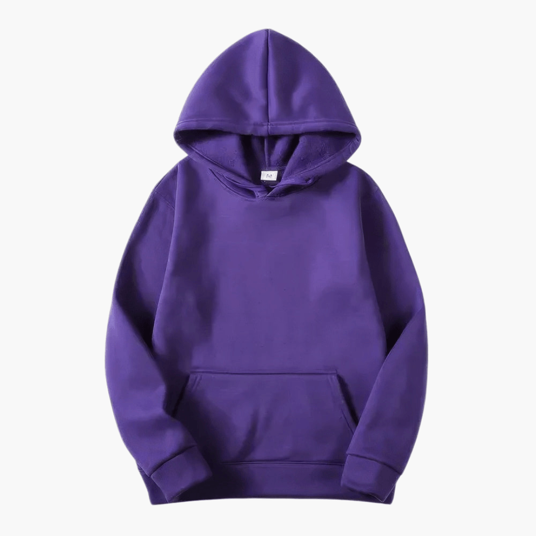 Mens Relaxed Fit Pullover Hoodie with Adjustable Hood and Kangaroo Pocket