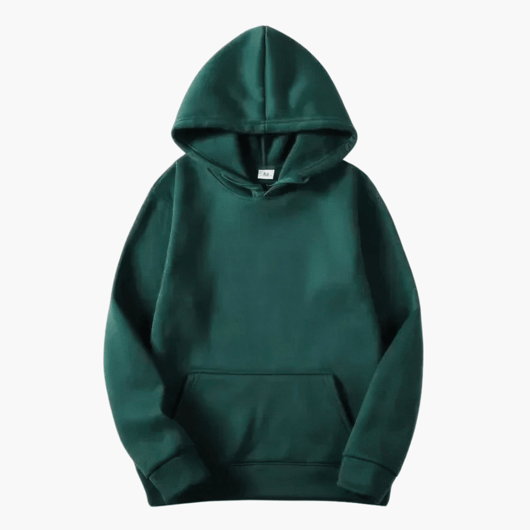 Mens Relaxed Fit Pullover Hoodie with Adjustable Hood and Kangaroo Pocket