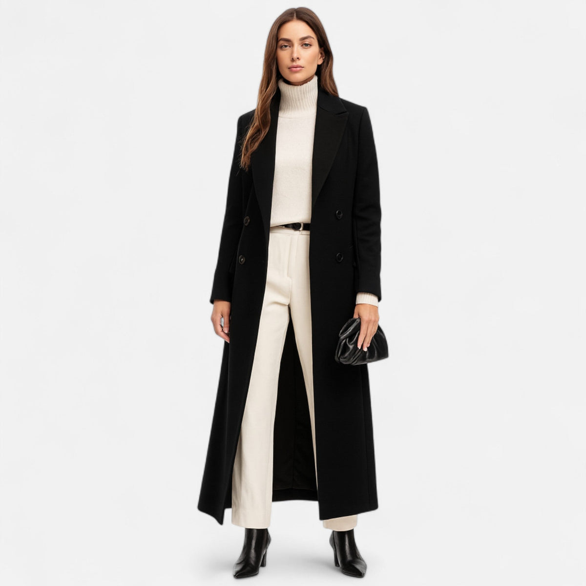 Womens Longline Coat Structured and Relaxed Fit, All-Season Layering