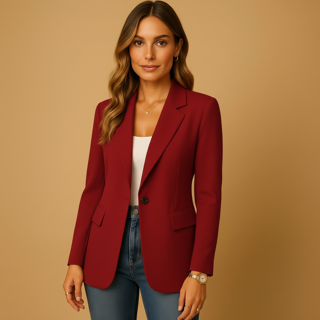Tailored Womens Blazer with Stretch Comfort and Versatile Styling, All-Season