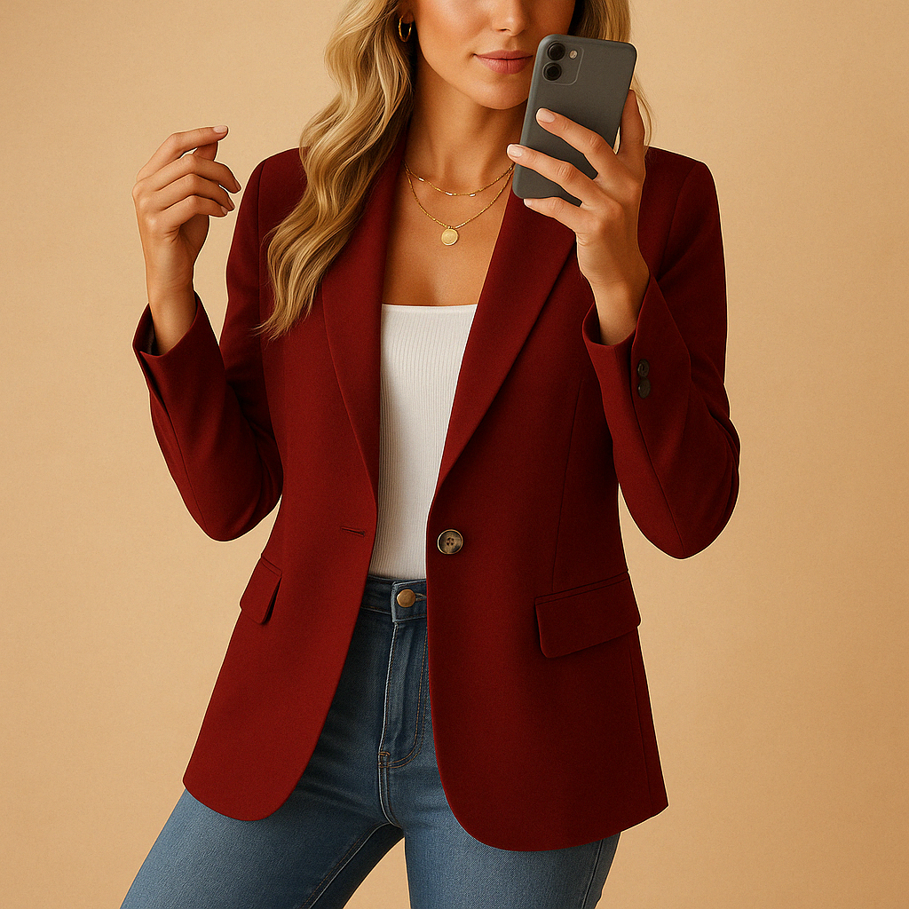 Tailored Womens Blazer with Stretch Comfort and Versatile Styling, All-Season