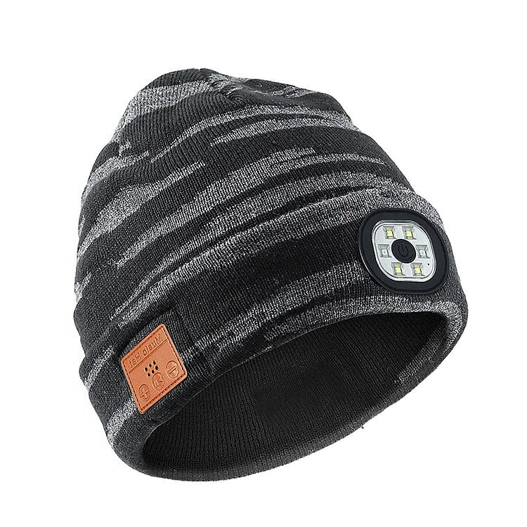 Rechargeable LED Beanie with Wireless Audio and Three Light Modes