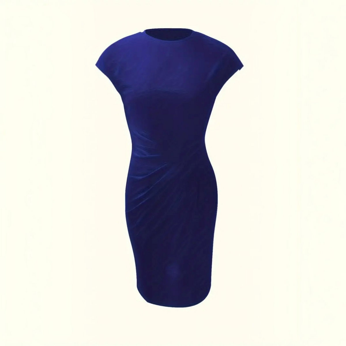 Womens Bodycon Dress with Stretch Knit Fabric and Short Sleeves, Contoured Silhouette