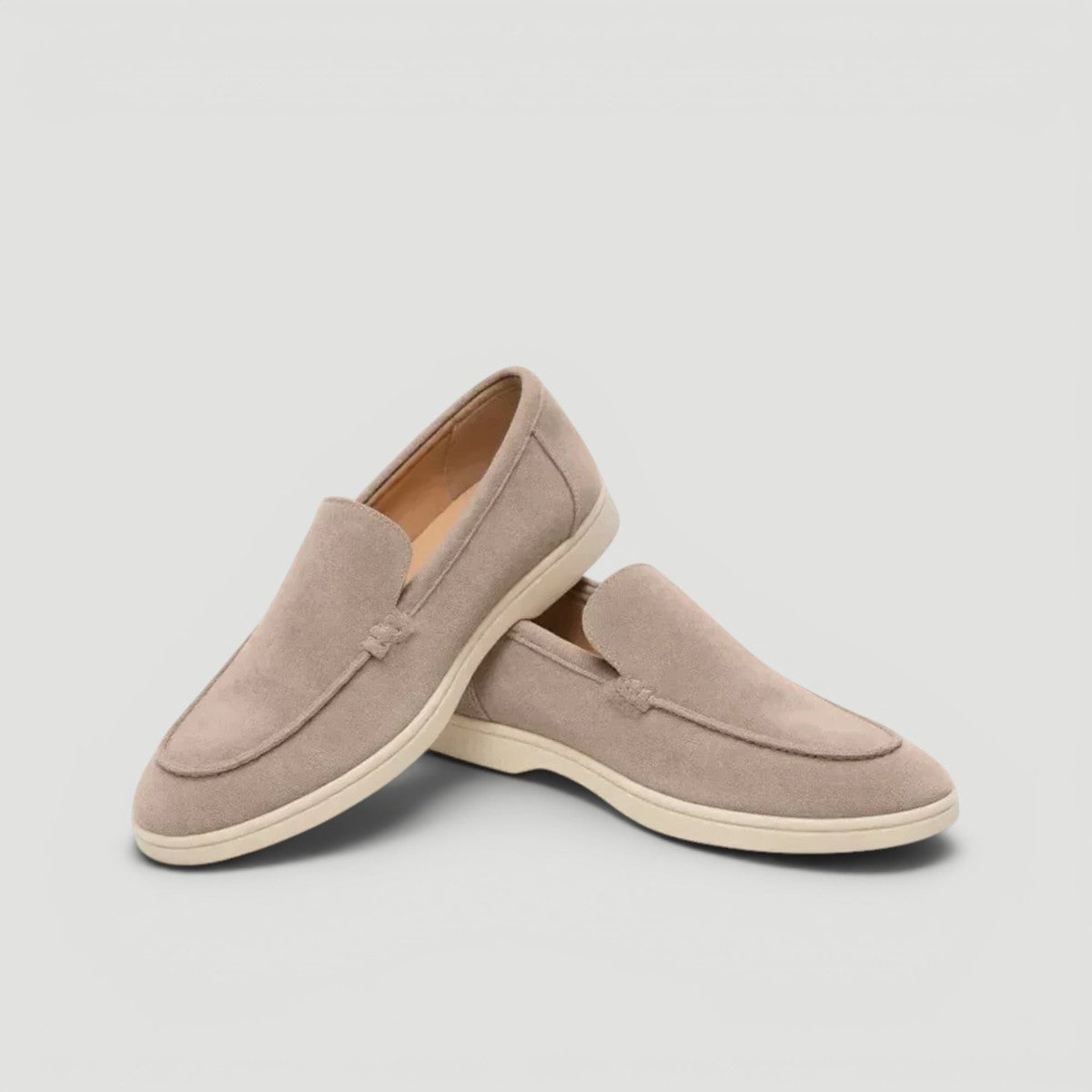 Mens Suede Slip On Loafers with Cushioned Insole and Flexible Sole
