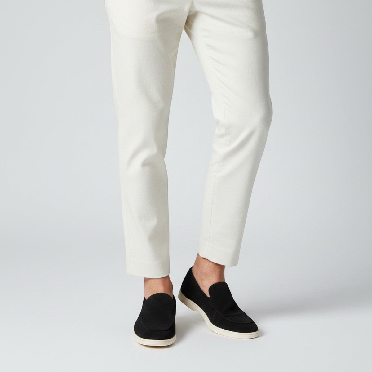 Mens Suede Slip On Loafers with Cushioned Insole and Flexible Sole