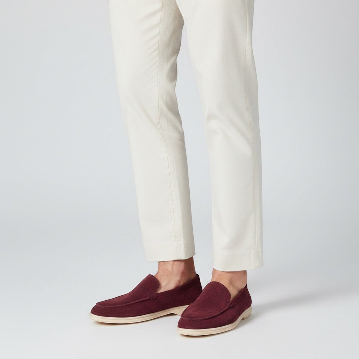 Mens Suede Slip On Loafers with Cushioned Insole and Flexible Sole