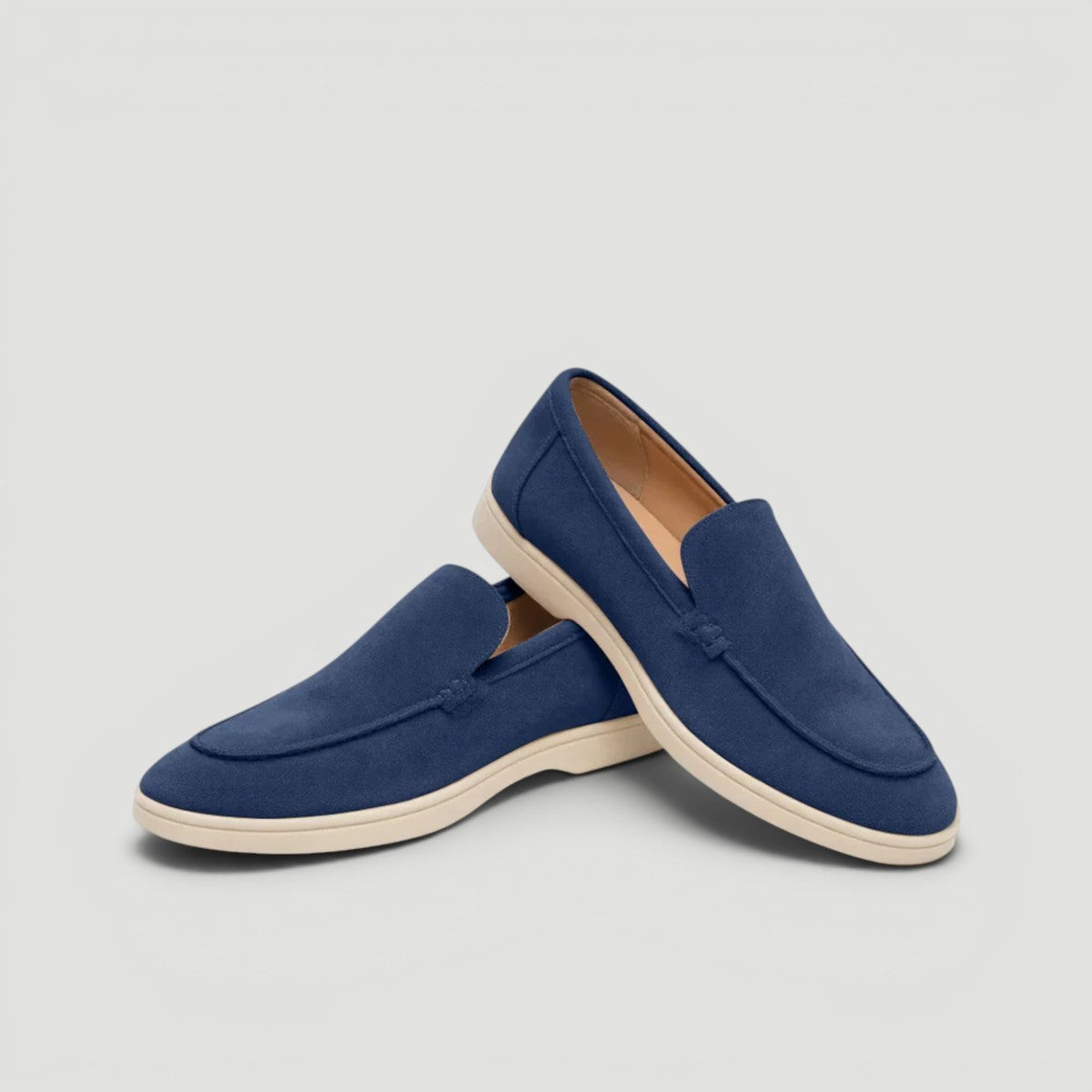 Mens Suede Slip On Loafers with Cushioned Insole and Flexible Sole