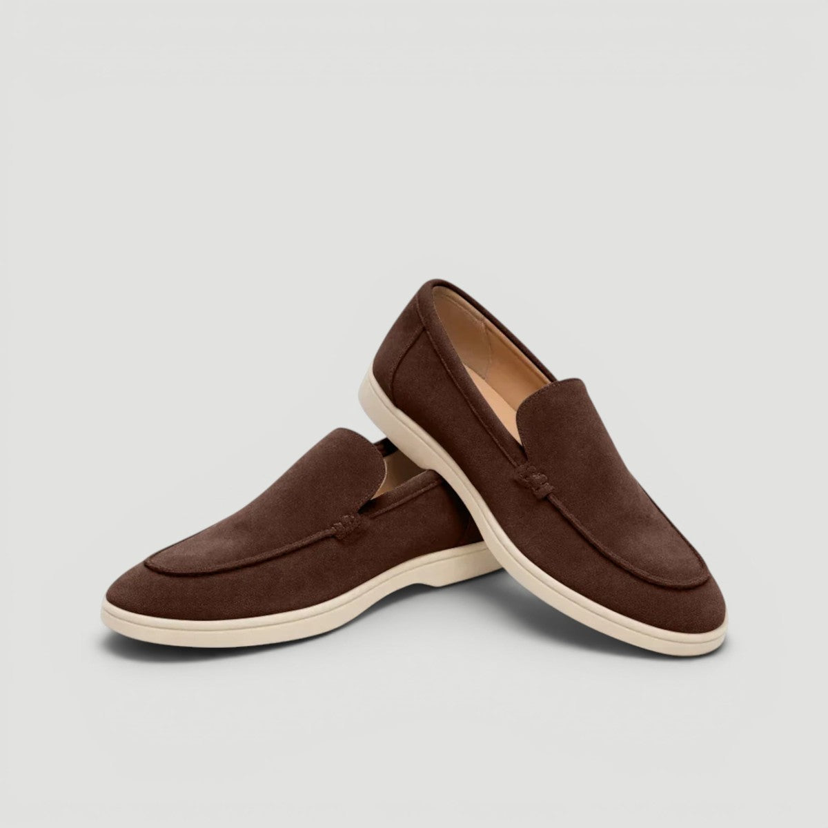 Mens Suede Slip On Loafers with Cushioned Insole and Flexible Sole