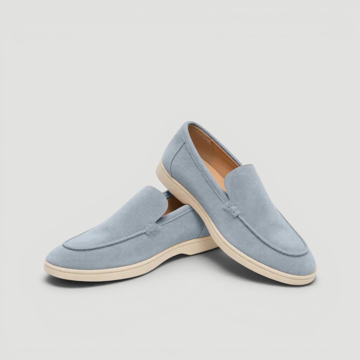 Mens Suede Slip On Loafers with Cushioned Insole and Flexible Sole