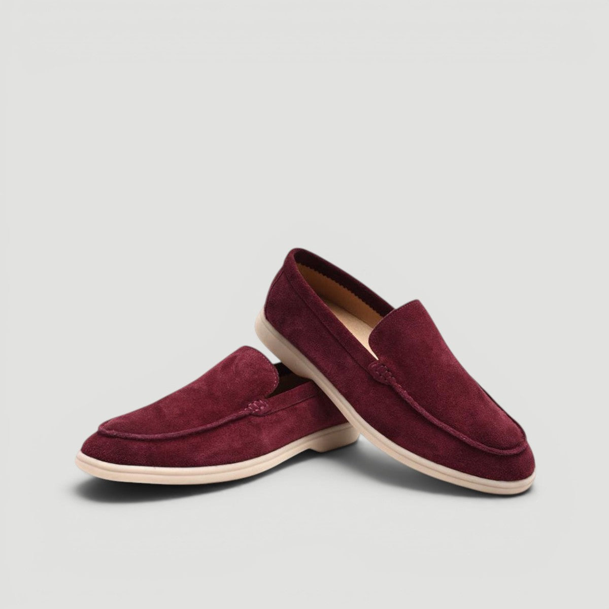 Mens Suede Slip On Loafers with Cushioned Insole and Flexible Sole
