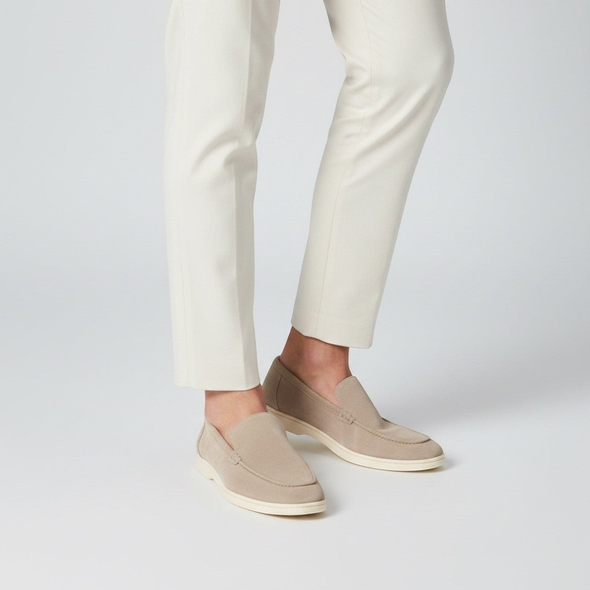 Mens Suede Slip On Loafers with Cushioned Insole and Flexible Sole