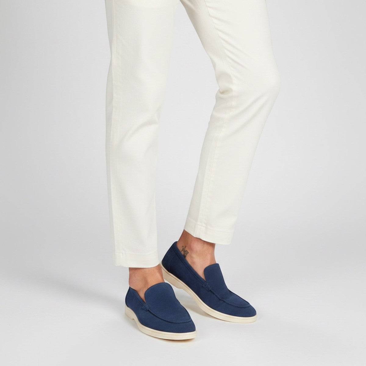 Mens Suede Slip On Loafers with Cushioned Insole and Flexible Sole