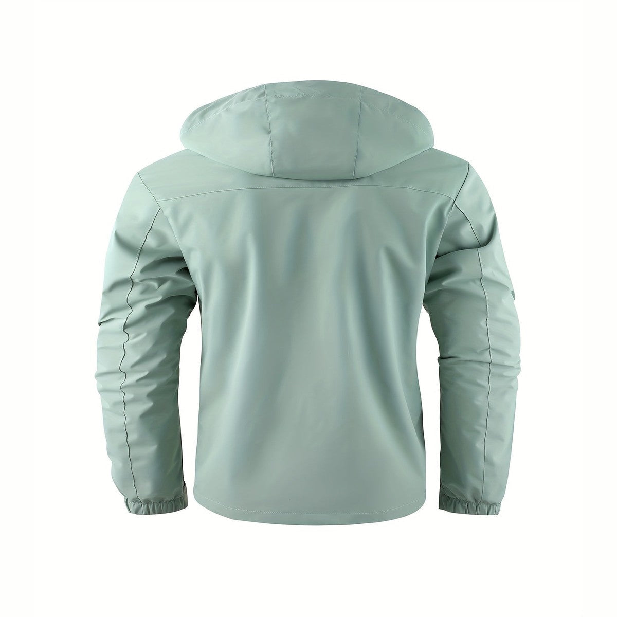 Waterproof Hooded Windbreaker Jacket with Zipper Pockets for Men