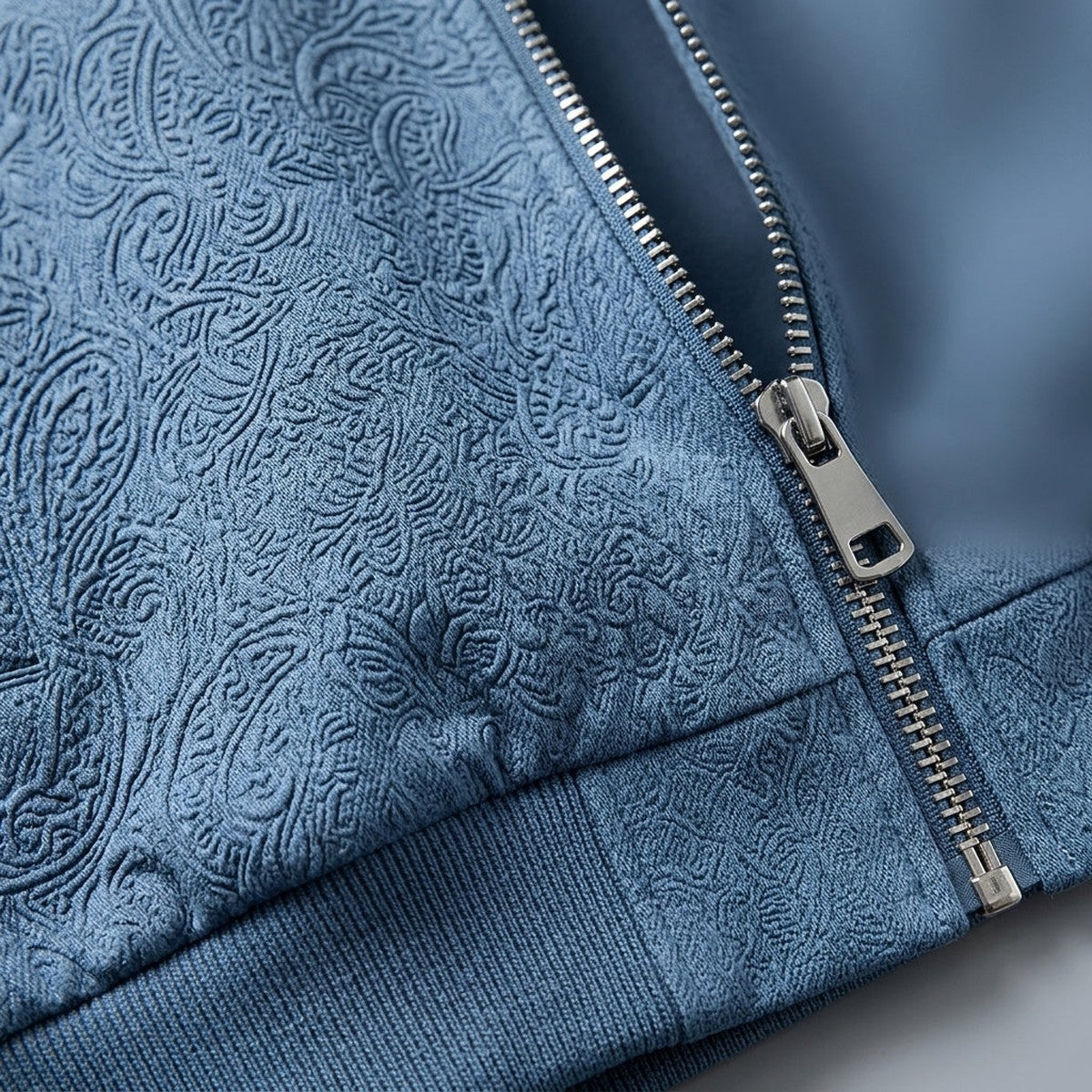 Casual Lightweight Zip Up Bomber Jacket with Ribbed Collar and Cuffs