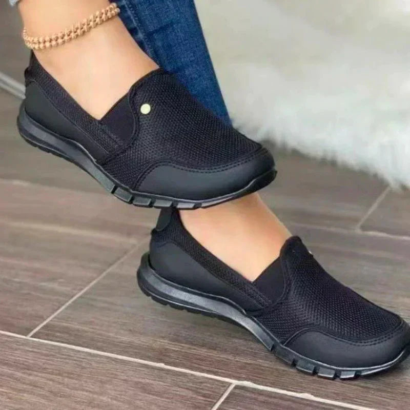 Orthopedic Slip-On Shoes with Extra Wide Fit and Contoured Insole, Breathable Upper