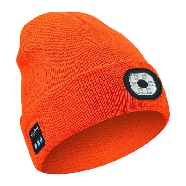 Rechargeable LED Beanie with Wireless Audio and Three Light Modes
