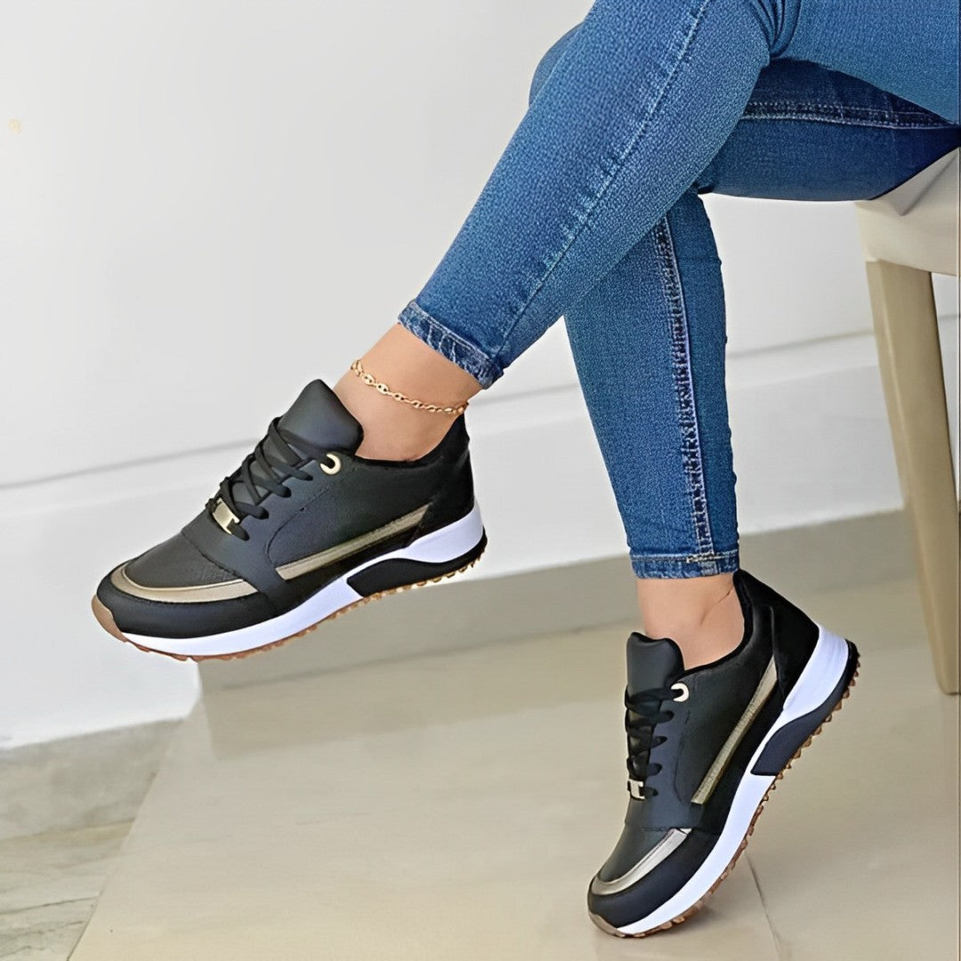 Womens Walking Shoes with Breathable Knit and Cushioned Insole, Non-Slip Outsole