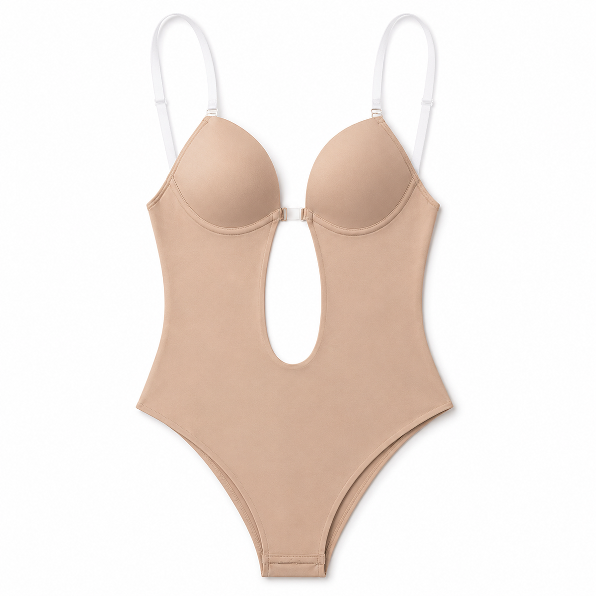 Backless Body Shaper with Deep V Front and Adjustable Straps, Medium-Firm Control