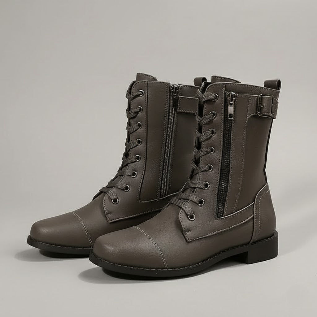 Womens Ankle Boots with Orthopedic Support and Side Zipper