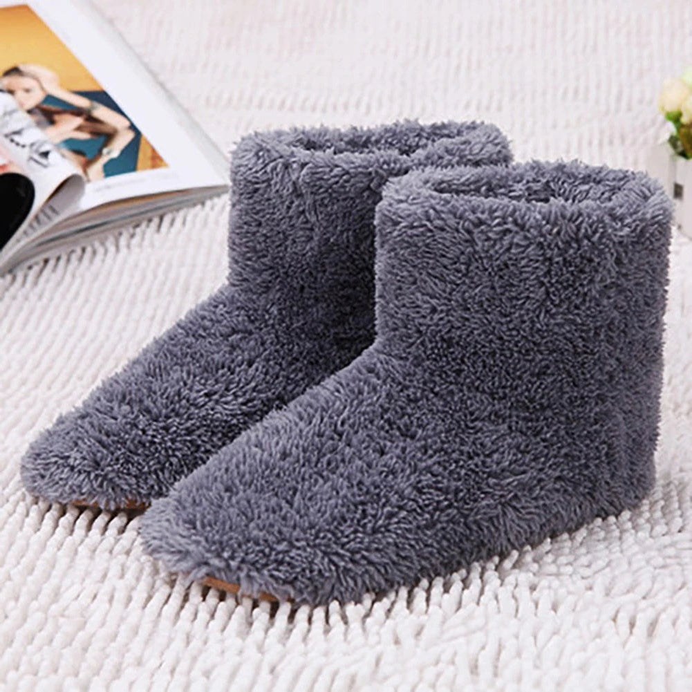 Heated Slippers with USB Power and Even Heat Distribution, Washable Plush