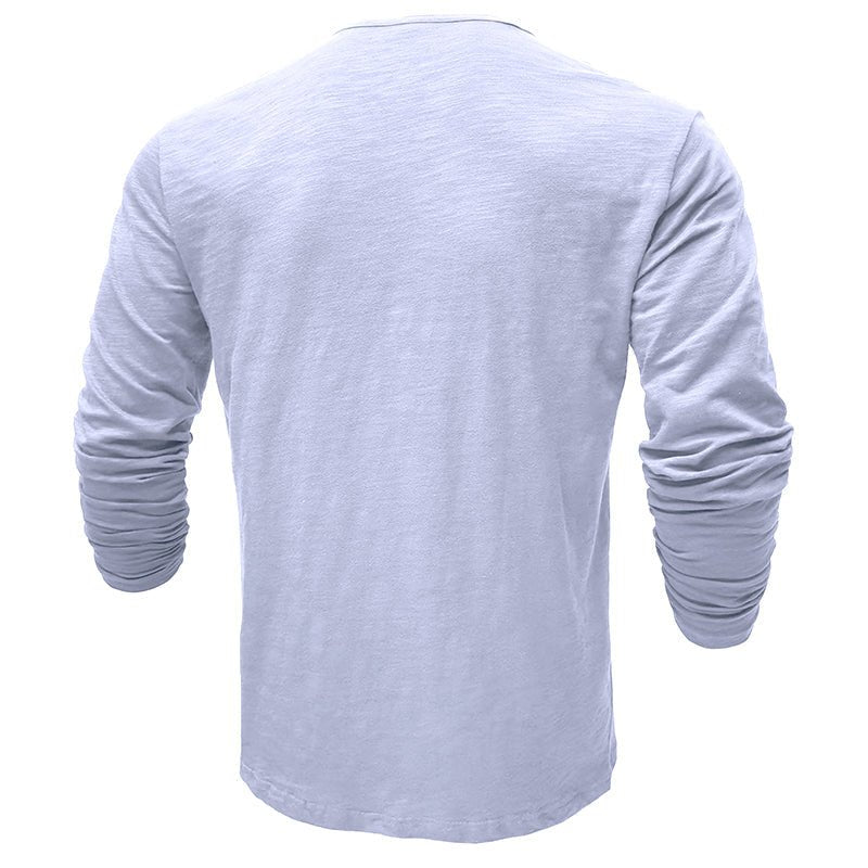 Mens Henley Shirt with Long Sleeve and Soft Breathable Knit, Regular Fit
