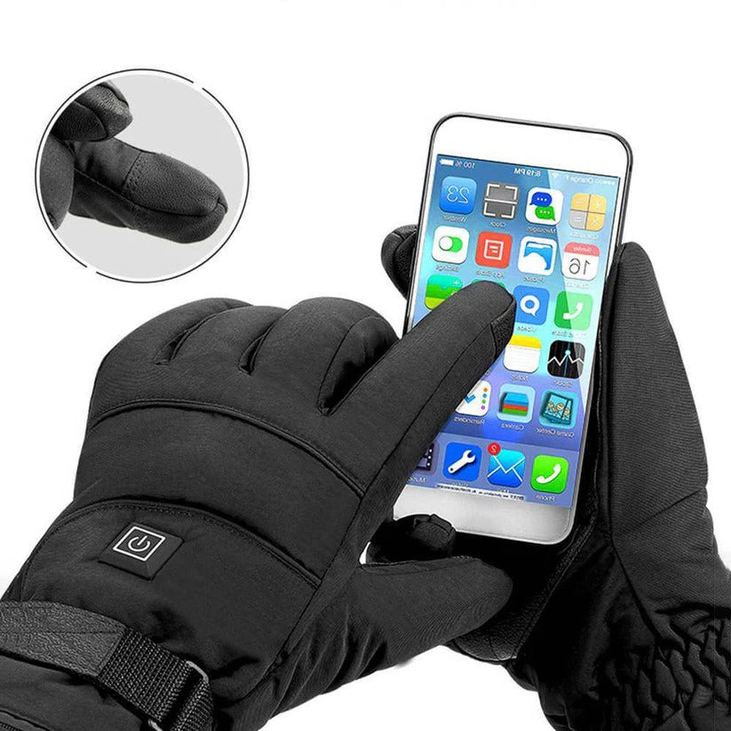 Touchscreen Heated Gloves with Three Heat Settings and Reflective Elements