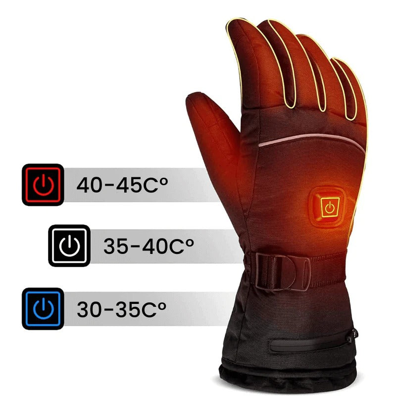 Touchscreen Heated Gloves with Three Heat Settings and Reflective Elements
