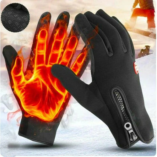Heated Gloves with Conductive Threads and Raised Palm Grip for Winter Activities