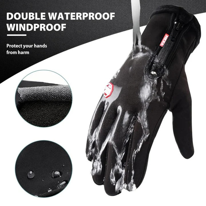 Heated Gloves with Conductive Threads and Raised Palm Grip for Winter Activities