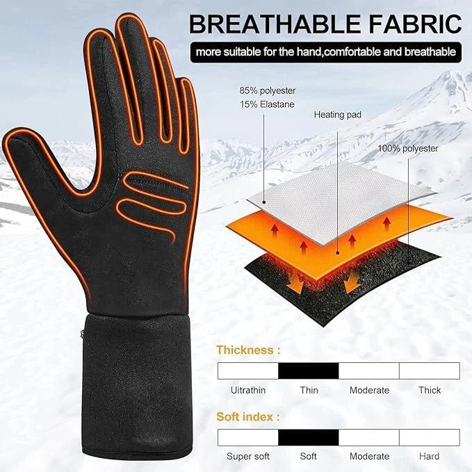 Heated Gloves with Touchscreen Fingertips and 6 Hour Battery, Far Infrared Heat