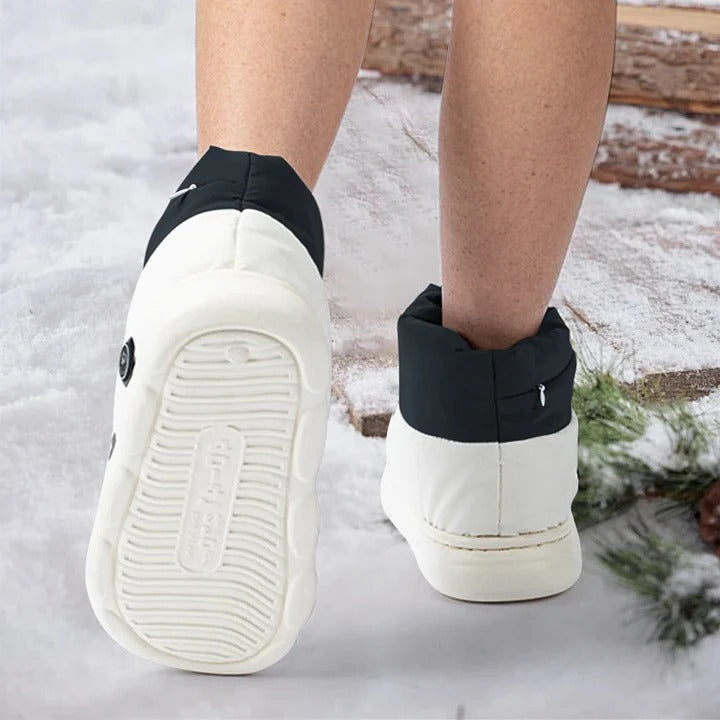USB Heated Puffer Booties with Three Heat Settings and Non-Slip Soles